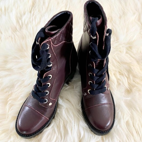 NWOB MARC FISHER Wyomi Platform Leather Lace-up Ankle Boot Sz 6.5 US - Picture 3 of 15